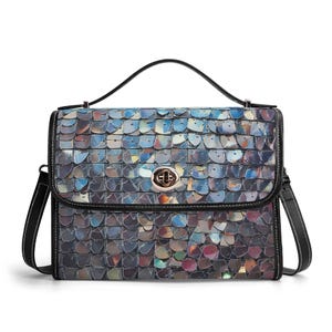 Cartera de piel auténtica plateada, bolso de mano de piel con lentejuelas, bolso de hombro de lujo, bolso de mensajero con mosaicos, cartera con escamas de pescado, bolso estilo disco, regalo