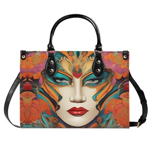 Bolso de mano de piel auténtica estilo art déco, cartera con diseño de mujer, monedero de piel, estilo art nouveau, bolso de mano, bolso de hombro de alta costura de lujo, idea de regalo, estilo retro
