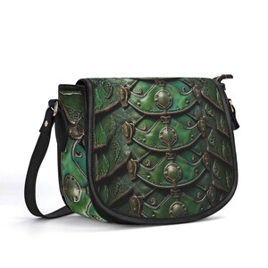 Cartera de armadura de gladiador, bolso de cuero genuino, bolso de cuero de grano superior, bolso de mano medieval, bolso de hombro de lujo verde, guerrero cruzado