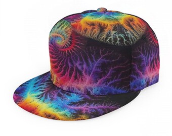 Gorra Spiral Tie Dye, gorra de camionero psicodélica, gorra de béisbol trippy, hip hop, rave, DJ MC, unisex, ajustable, snapback, regalo hippie, fractal, festival, neón
