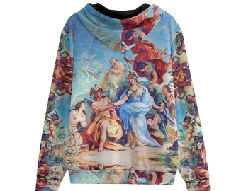 Giordano 100% Cotton Hoodie Zip Up Sweatshirt Unisex Italian Renaissance Baroque Rococo Couture Art History Fresco Painting Gift, Plus Sizes