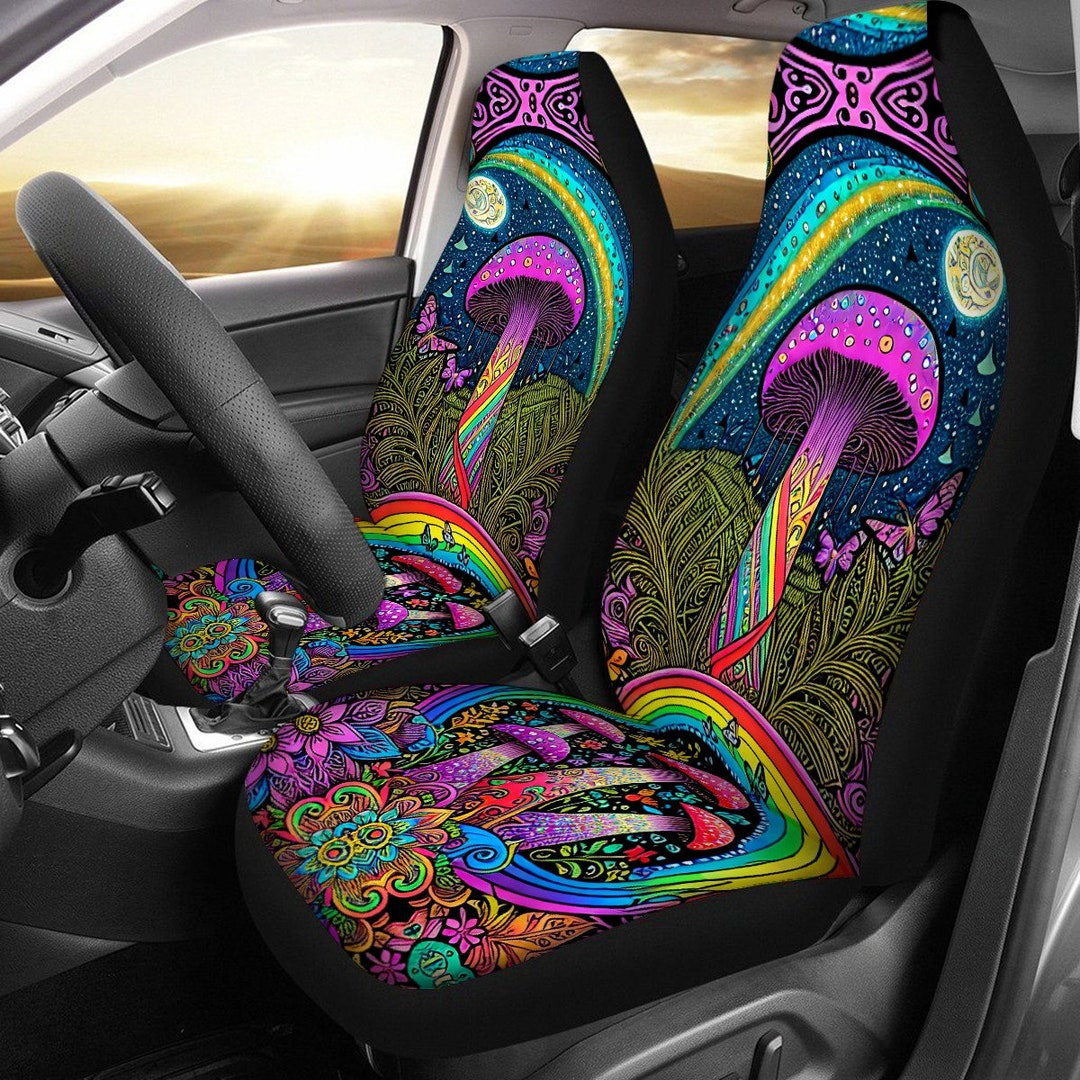Trippy Mushroom Psychedelic Car Seat Cover Slip Cushion Cushy Universal