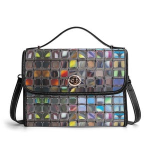 Cartera de piel auténtica plateada, bolso de mano de piel con lentejuelas, bolso de hombro de lujo, bolso de mensajero con mosaicos, cartera con escamas de pescado, bolso estilo disco, regalo