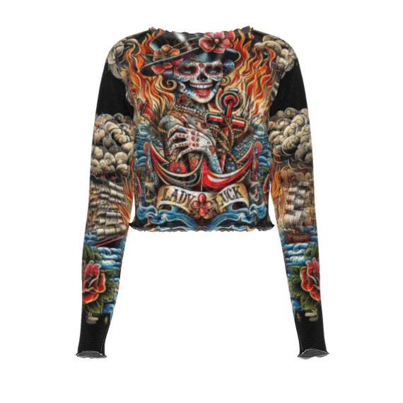 sheer skull blouse