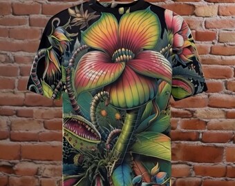Venus Fly Trap Cotton Shirt, 100% Oversized Cotton Tee Shirt