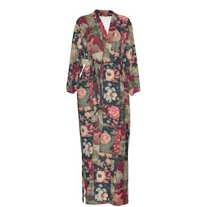 Patchwork Robe, Bohemian Kimono, Long Robe, Floral Boho,Statement, Gift Bohemian Hippie,Cover up, Bathrobe, Artisan Handmade Women,  Couture