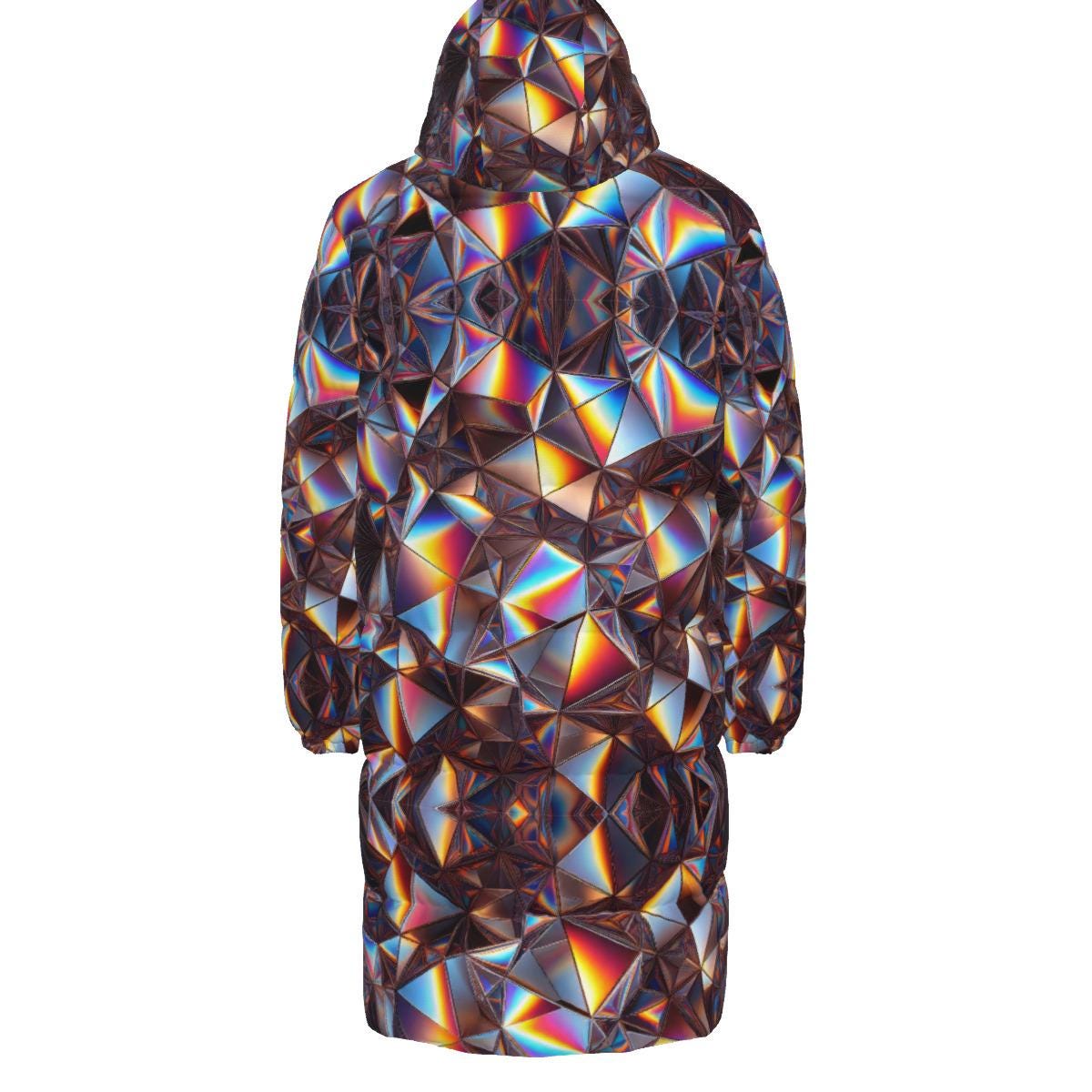 Hologram Optical Illusion Puffer Coat, Dj MC Puff, Genuine Duck 