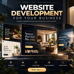 Anpassad webbdesign och utveckling, WordPress- och Shopify-webbplatser, företagswebbplatser, e-handelsbutiker och webbappar