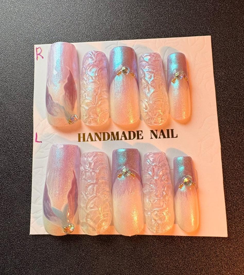 Opal Mermaid | Handmade Press On Nails