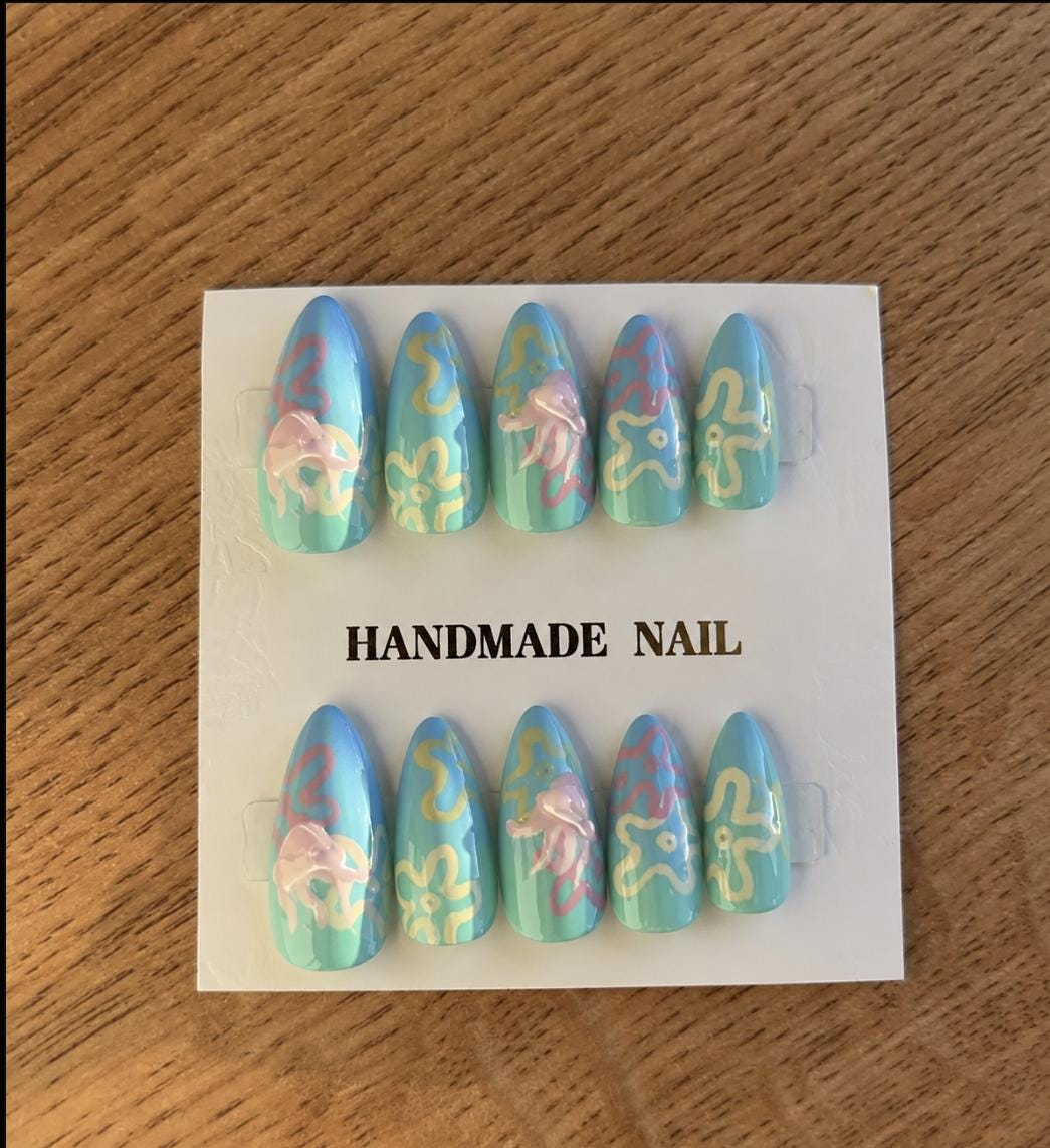Jellyfish Paradise | Handmade Press On Nails
