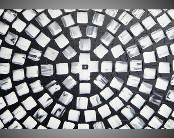 Abstract painting acrylic painting white painting modern wall art wall decor paintings abstract art Ready to Hang Canvas 36&quot; x 18&quot; by ilonka