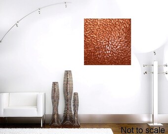 Original acrylic painting abstract art modern hand-painted home decor wall art unique copper metallic 24" x 24" by ilonka