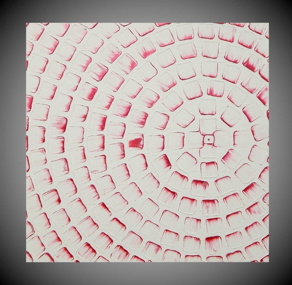 Quadri Astratti Acrilica Rosa Metallico Carmine Bianco Piazze Etsy