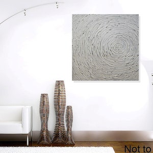 Home decor wall art, Textured acrylic painting on canvas, original handpainted art, painting white silver, 30 x 30 wall hangings by ilonka image 2