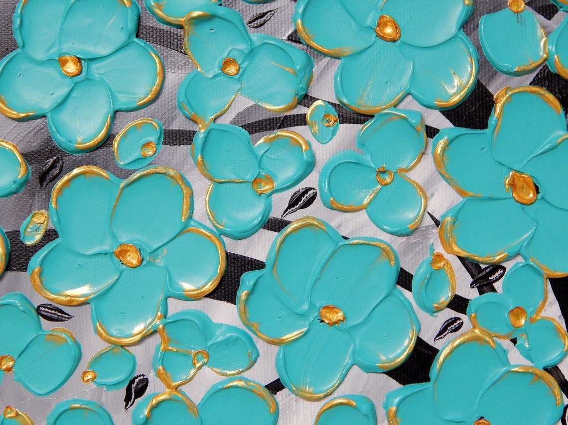 Painting Tree Flower Art Acrylic Painting on Canvas Wall Art Etsy