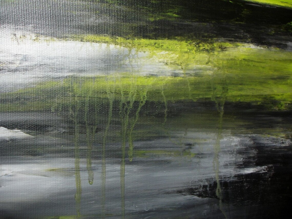 Green Painting Abstract Art Modern Acrylic Art Painting Large Etsy