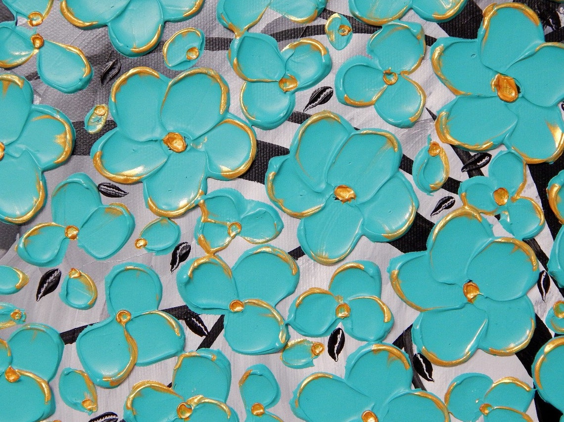 Painting Tree Flower Art Acrylic Painting on Canvas Wall Art Etsy