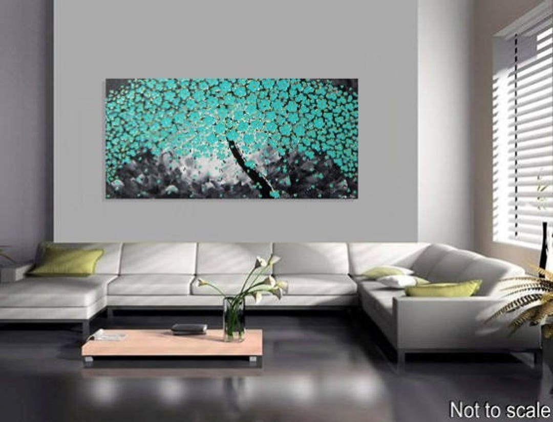 Painting Tree Flower Art Acrylic Painting on Canvas Wall Art Etsy