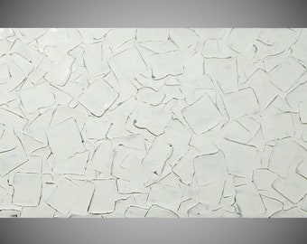 Painting on canvas modern Acrylic Painting Abstract painting Wall decor for Living room home decor White Silver 48&quot; x 24&quot; by ilonka