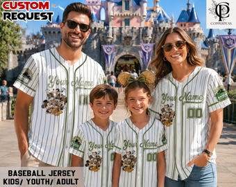 Personalized Mickey Mouse Safari Baseball Jersey, Custom Disney Animal Kingdom Mickey & Friends Jersey, Disneyland Safari Family Trip Shirt