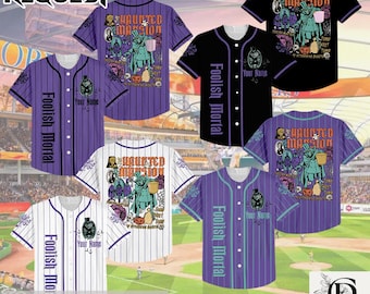 Personalized The Haunted Mansion Baseball Jersey, Custom Wdw Foolish Mortal Jersey, WDW Ghost Family Matching Shirt