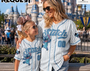 Custom Stitch Baseball Jersey, Disney Lilo and Stitch Jersey, Matching Disney Trip Outfit, Birthday Gift