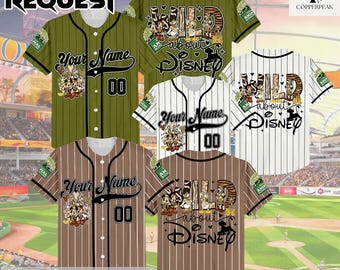 Personalized Mickey Mouse Safari Baseball Jersey, Custom Disney Animal Kingdom Mickey & Friends Jersey, Disneyland Safari Family Trip Shirt