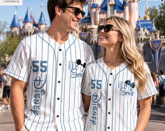 Personalize Disney Mickey Minnie Mrs And Mr Baseball Jersey, Custom Couple Happy Ever After Baseball Jersey, Just Married Honeymoon Matching