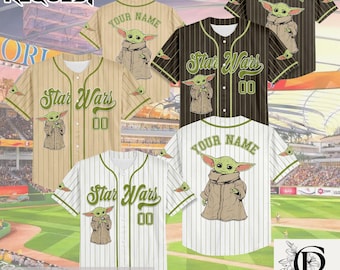 Personalized Star Wars Baby Yoda Baseball Jersey, Custom Star Wars Team Jersey, Baseball Team Outfit, Matching Family Tee
