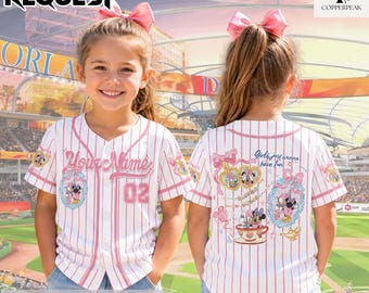 Custom Minnie Daisy Disney with my Bestie Baseball Jersey, Disney Minnie Mouse Jersey Shirt, Disney Baseball Fan Lover Gift