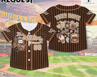 Personalized Disney Tow Mater Pixar Cars Baseball Jersey, Custom Disney Cars Tow Mater Jersey Shirt, Disney Cars Birthday Gift