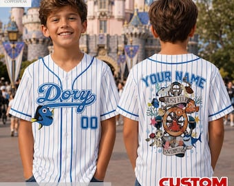 Custom Finding Dory Baseball Jersey, Personalized Disney Dory Baseball Shirt, Matching Disney Trip Outfit, Birthday Gift