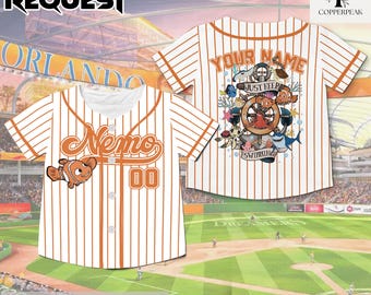 Personalized Finding Nemo Baseball Jersey, Custom Disney Finding Nemo Shirt, Disney Baseball Team Outfit, Gift For Fans
