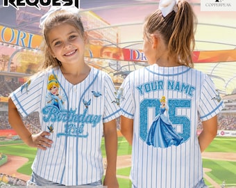 Custom Cinderella Princess Baseball Jersey, Disney Cinderella Shirt, Matching Family Jersey, Disneyland Trip Gift