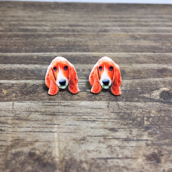 Basset hound earrings | basset hound jewelry | cute hound lover gift owner dog cute pet