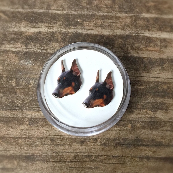 Doberman pincher earrings dog pet