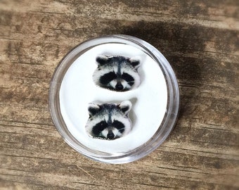 Raccoon post earrings animal earrings raccoon kewelry wildlife earrings animal jewelry