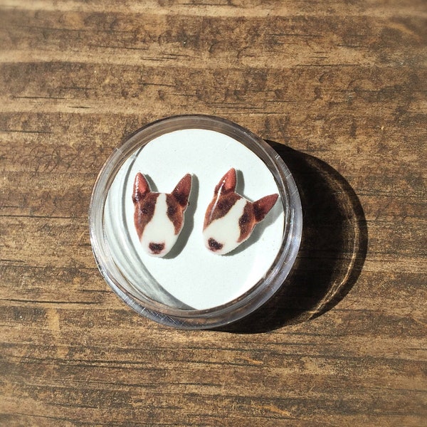 Bull terrier dog earrings jewelry pet canine animal