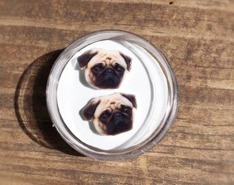 Pug dog earrings jewelry pet animal stud post