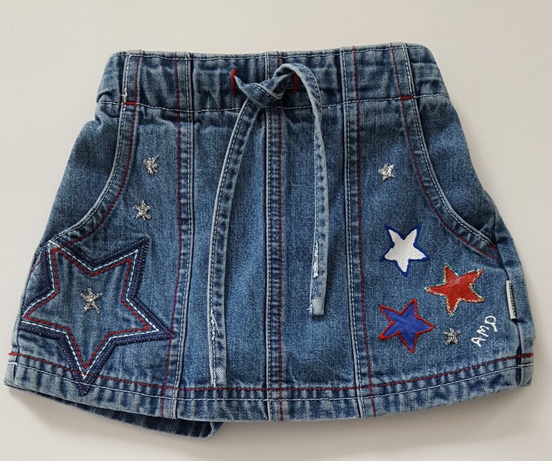 jean skirt with stars