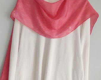 Foulard en soie - idéal pour toutes les occasions - écharpe rouge cerise teint glacial - 60 x 11 pouces - superbe écharpe de vacances