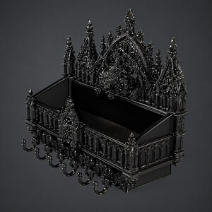 Gothic Gargoyle Wall Shelf STL, Cathedral Key Holder, Dark Fantasy Coat Rack, Gothic Organizer 3D Print File