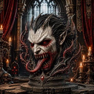 Busto de demonio STL, escultura de terror gótico, impresión 3D de fantasía oscura (descarga digital)