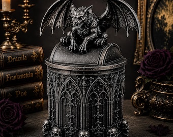 Gothic Gargoyle Trash Can STL | Skull Waste Basket | Dark Fantasy Garbage Bin | Gothic Home Decor | 3D Printable STL