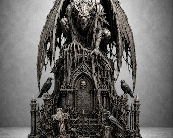 Gothic Gargoyle STL File | Dark Fantasy Demon Statue (Digital Download)