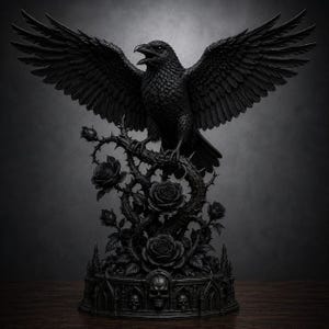 Archivo STL de escultura de cuervo gótico / Decoración para impresión 3D de cuervo estilo Dark Academia (descarga digital)