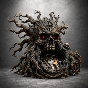 Gothic Skull Planter, Dark Fantasy Tree Pot, Halloween Skull Decor, 3D Printed STL Planter, Gothic Home Decor