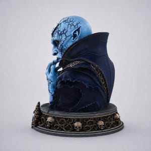 Vampire Bust STL, Dark Elf 3D Print, Gothic Fantasy Statue, Undead Character STL, Horror Bust, Resin Printable Model, Fantasy Sculpture