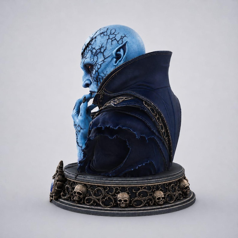 Vampire Bust STL, Dark Elf 3D Print, Gothic Fantasy Statue, Undead Character STL, Horror Bust, Resin Printable Model, Fantasy Sculpture