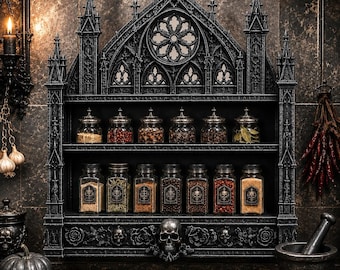 Gothic Wall Shelf STL, Cathedral Display Shelf, Skull Gothic Decor, 3D Print File